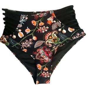 CUPSHE Boho Paisley High-waisted Cut-out Bikini Bottom Women's Size Medium NWT